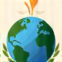 地球と地熱発電所のイラスト