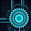 歯車と光る回路のイラスト