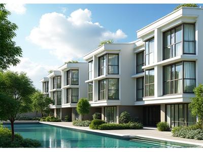 新築の分譲マンション、モダンなデザイン